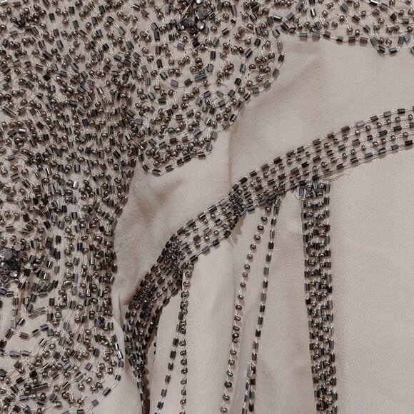 Haule  Hippie blouse/top silk beaded cream and silver sz med silk - Picture 9 of 15